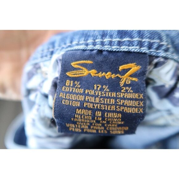 Seven 7 Capri Jeans Women's Size 27 Straight Leg Heavy Stitch Stretch Denim EUC - Picture 10 of 11